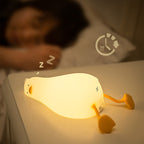 Satsus® Squishy Silicone Lazy Duck LED Night Light - Perfect Gift for Kids and Girls