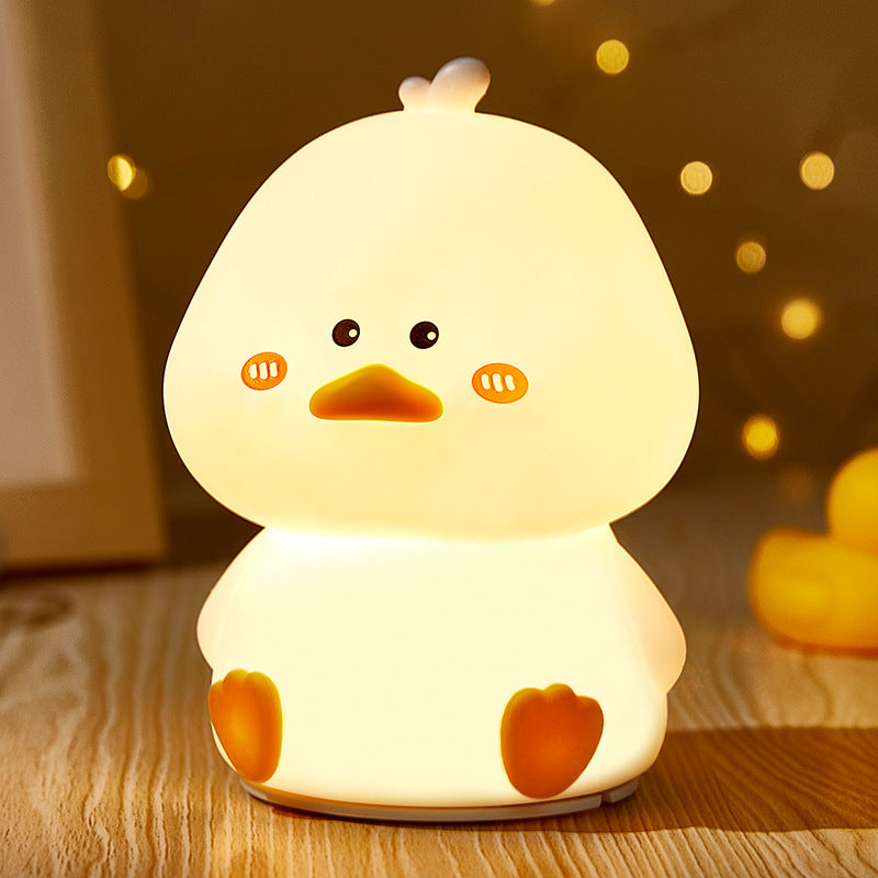 Satsus® Squishy Silicone Shy Duck LED Night Light - Perfect Gift for Kids and Girls