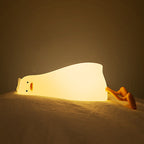 Satsus® Squishy Silicone Lazy Duck LED Night Light - Perfect Gift for Kids and Girls