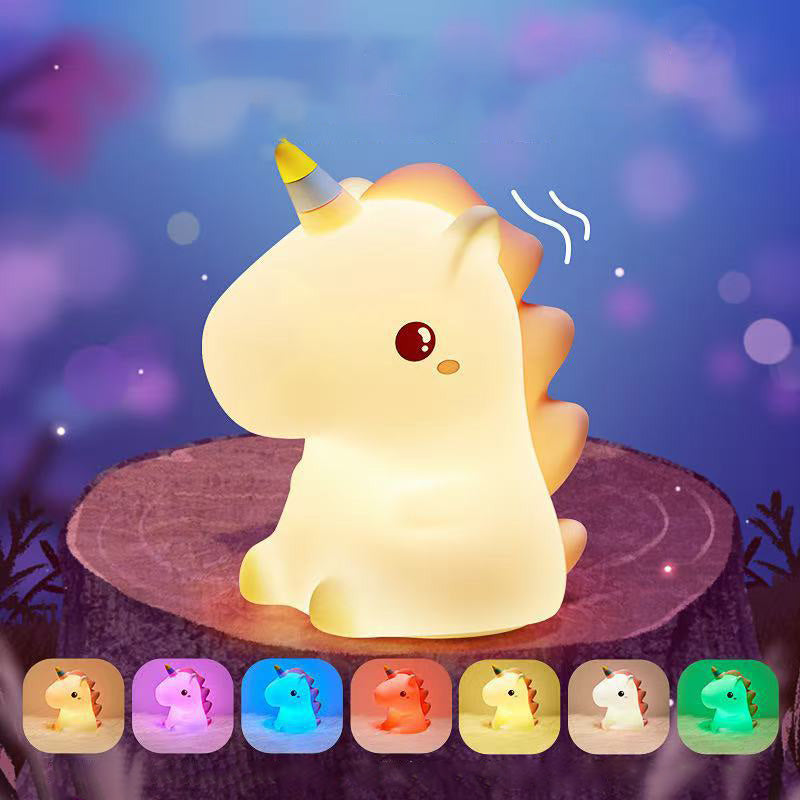 Satsus® Squishy Silicone Unicorn LED Night Light - Perfect Gift for Kids and Girls