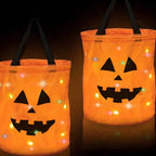 Halloween Glowing Pumpkin Bag – LED Lights & Spacious Interior 2 Pack