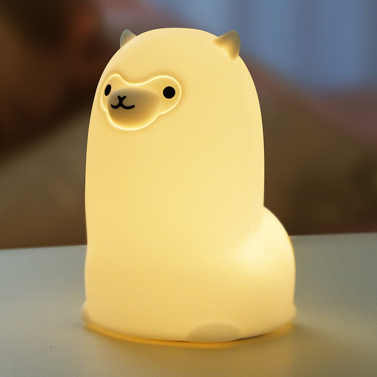 Satsus® Squishy Silicone Alpaca LED Night Light - Perfect Gift for Kids and Girls