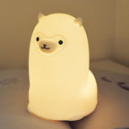 Satsus® Squishy Silicone Alpaca LED Night Light - Perfect Gift for Kids and Girls