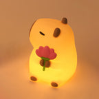 Satsus® Flower Capybara Squishy Silicone Night Light - Perfect Gift for Kids and Girls
