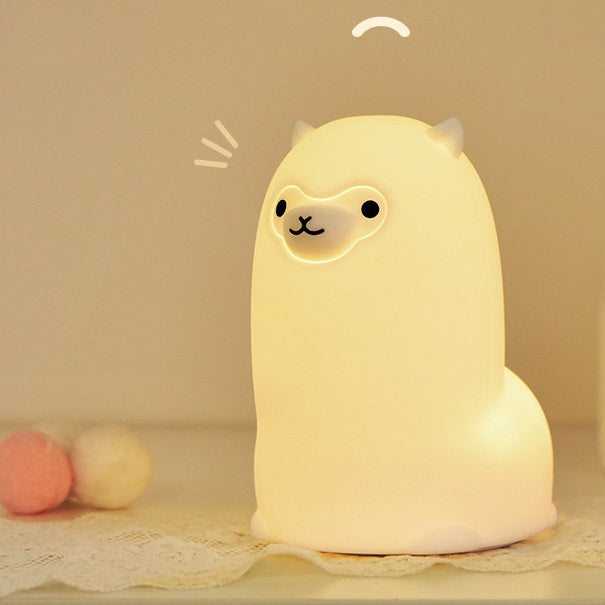 Satsus® Squishy Silicone Alpaca LED Night Light - Perfect Gift for Kids and Girls