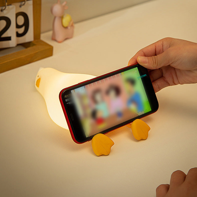 Satsus® Squishy Silicone Lazy Duck LED Night Light - Perfect Gift for Kids and Girls