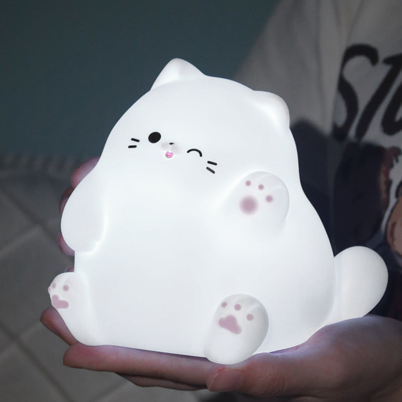 Satsus® Squishy Silicone Waving Cat LED Night Light - Perfect Gift for Kids and Girls