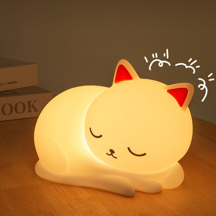 Satsus® Squishy Silicone Napping Cat LED Night Light - Perfect Gift for Kids and Girls