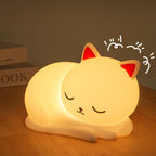 Satsus® Squishy Silicone Napping Cat LED Night Light - Perfect Gift for Kids and Girls