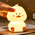 Satsus® Squishy Silicone Shy Duck LED Night Light - Perfect Gift for Kids and Girls