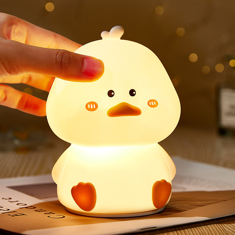 Satsus® Squishy Silicone Shy Duck LED Night Light - Perfect Gift for Kids and Girls