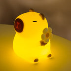 Satsus® Flower Capybara Squishy Silicone Night Light - Perfect Gift for Kids and Girls