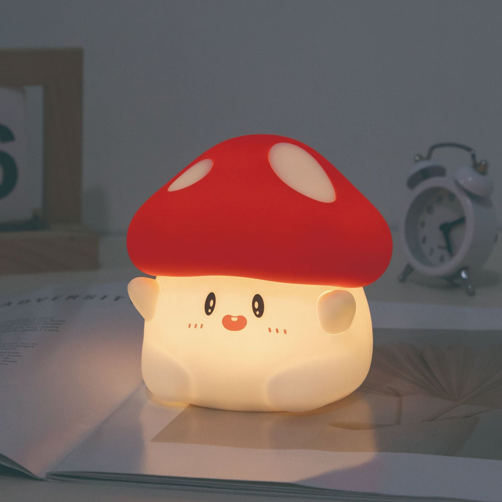 Satsus® Squishy Silicone Adorable Mushroom LED Night Light - Perfect Gift for Kids and Girls