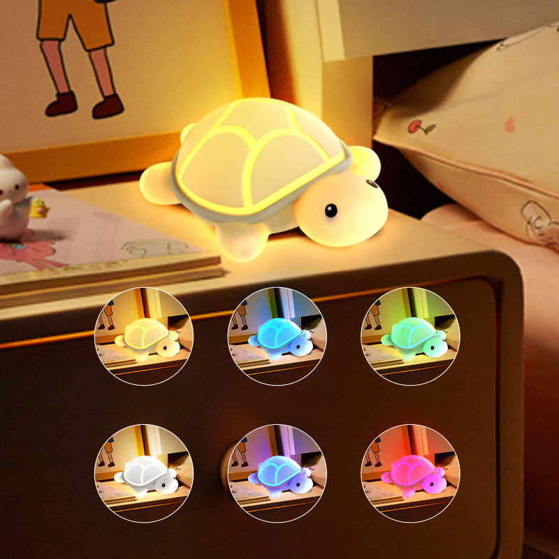 Satsus® Squishy Silicone Cute Turtle LED Night Light - Perfect Gift for Kids and Girls