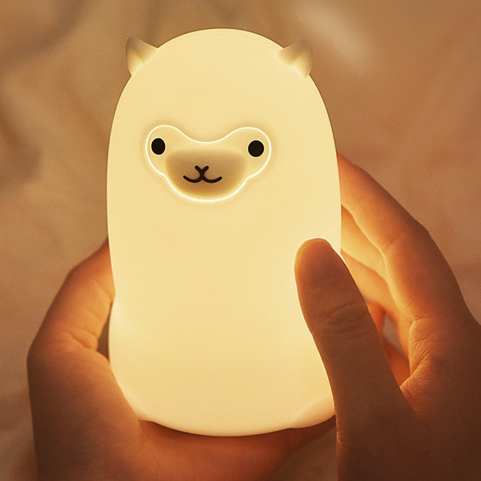 Satsus® Squishy Silicone Alpaca LED Night Light - Perfect Gift for Kids and Girls
