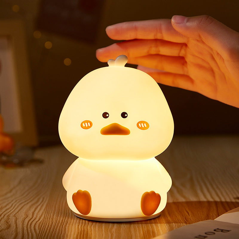 Satsus® Squishy Silicone Shy Duck LED Night Light - Perfect Gift for Kids and Girls