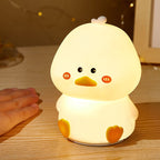 Satsus® Squishy Silicone Shy Duck LED Night Light - Perfect Gift for Kids and Girls