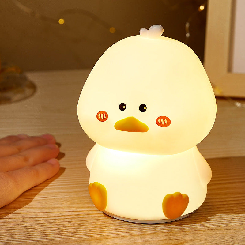 Satsus® Squishy Silicone Shy Duck LED Night Light - Perfect Gift for Kids and Girls