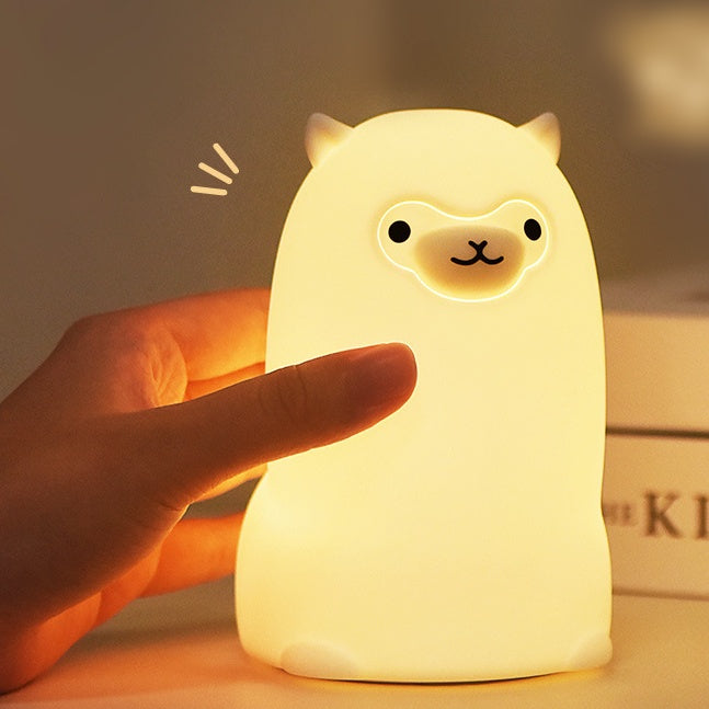 Satsus® Squishy Silicone Alpaca LED Night Light - Perfect Gift for Kids and Girls