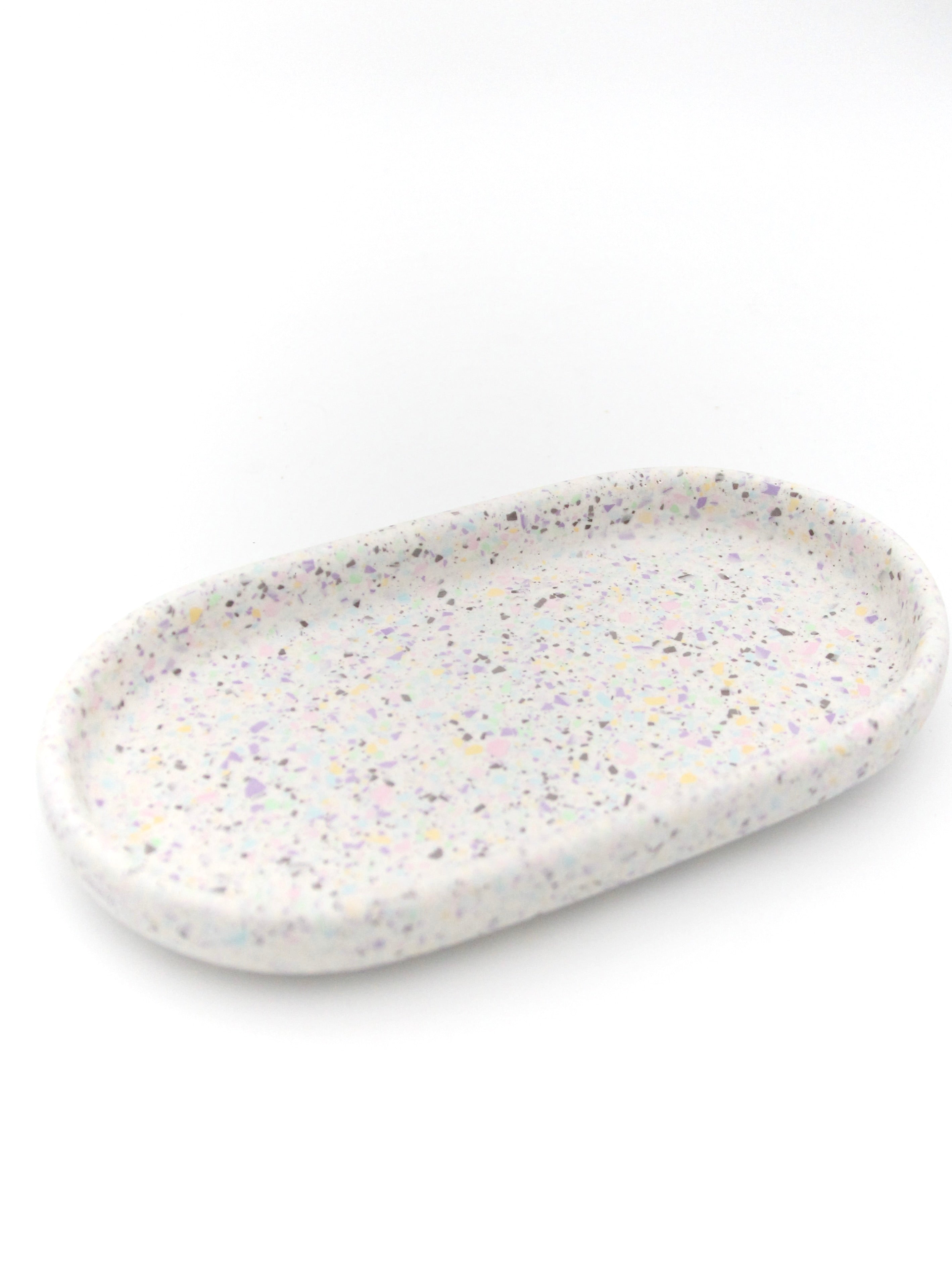 Small Pastel Terrazzo Oval Jewelry Tray