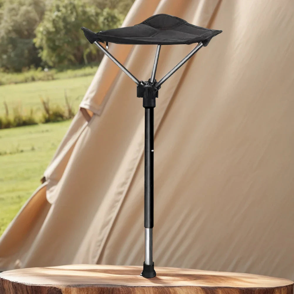 Satsus| Adjustable Aluminum Alloy Folding Camping Stool 125kg Load Bearing for Hiking Travel