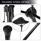 Satsus| Adjustable Aluminum Alloy Folding Camping Stool 125kg Load Bearing for Hiking Travel