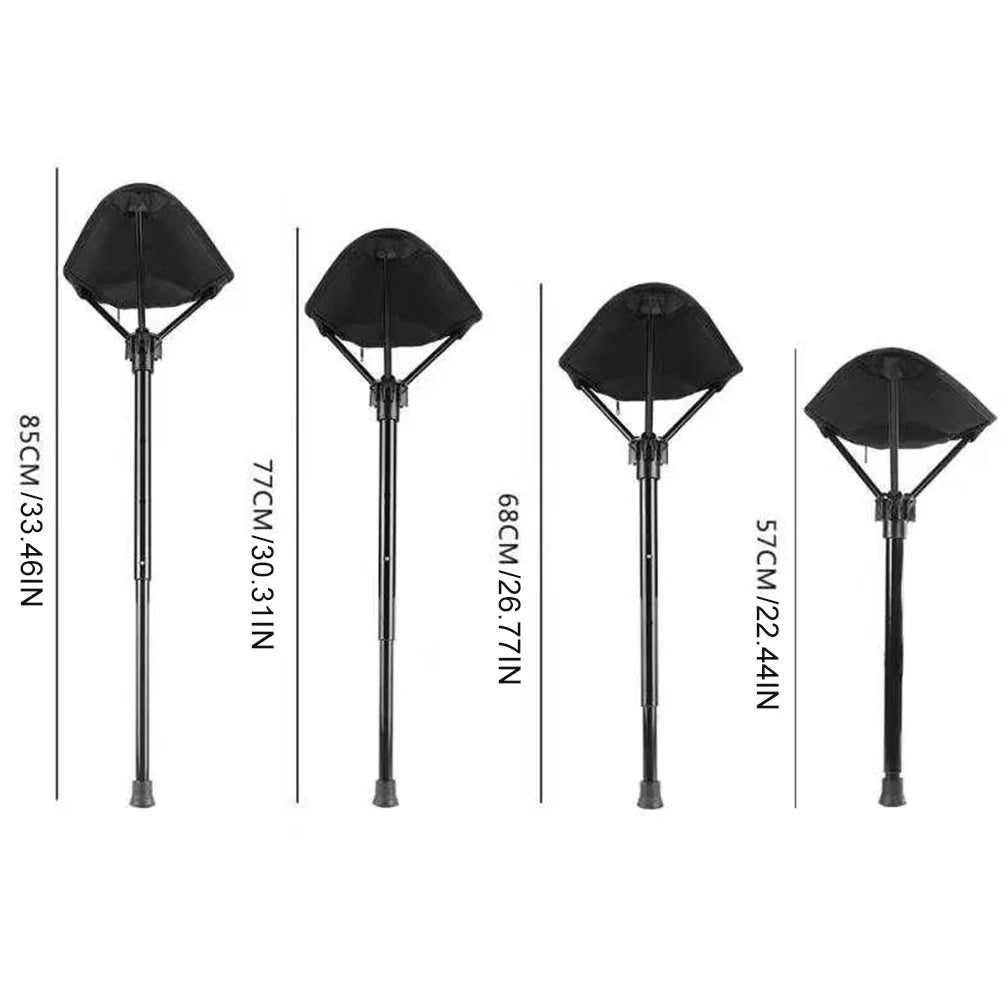 Satsus| Adjustable Aluminum Alloy Folding Camping Stool 125kg Load Bearing for Hiking Travel