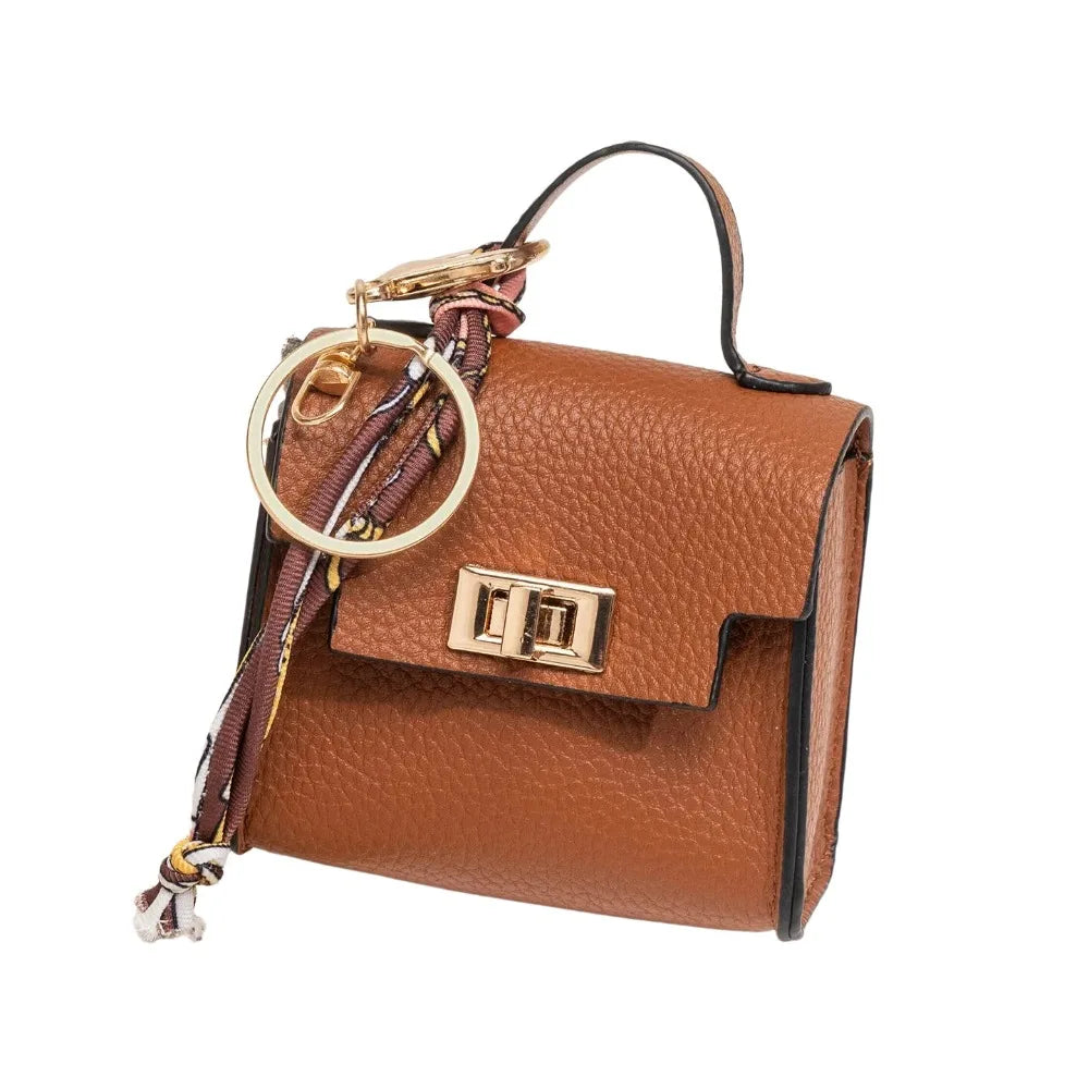 Mini Square Leather Bag Charm — Adorable Accessory, Chic, Stylish, Compact, Versatile