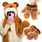 Cute Plush Cartoon Animals Soft Warm Gloves