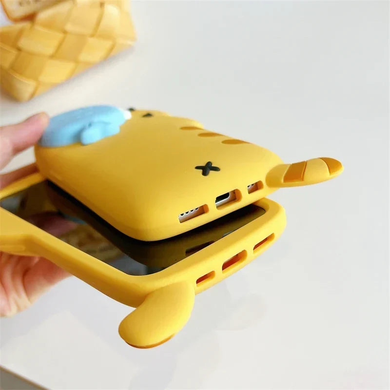 Snack Attack Cat and Fish Phone Case