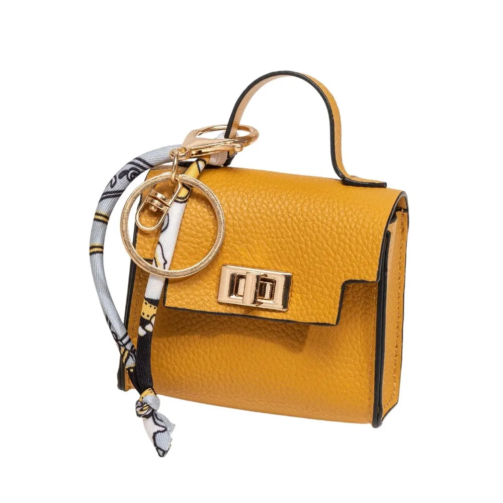 Mini Square Leather Bag Charm — Adorable Accessory, Chic, Stylish, Compact, Versatile