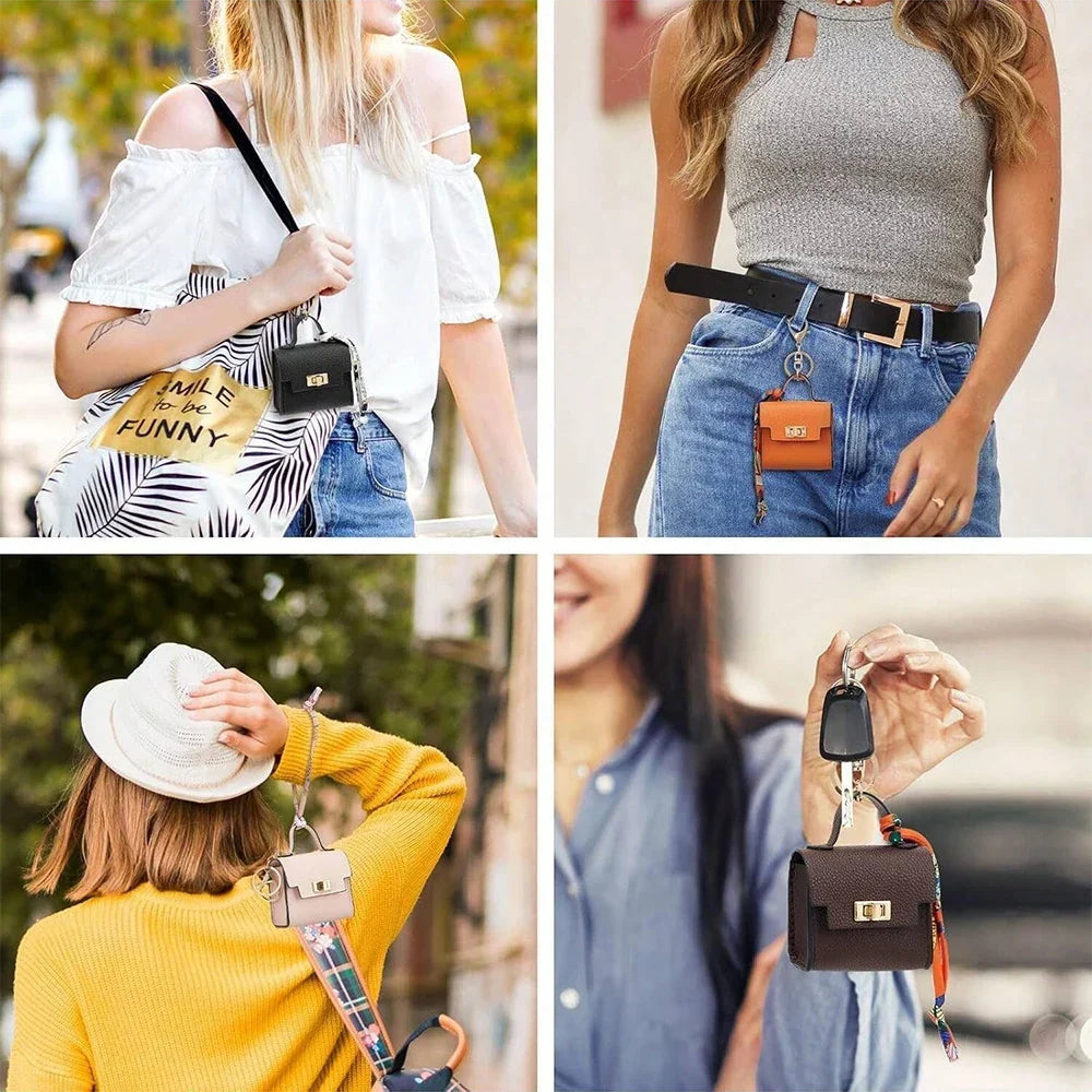 Mini Square Leather Bag Charm — Adorable Accessory, Chic, Stylish, Compact, Versatile