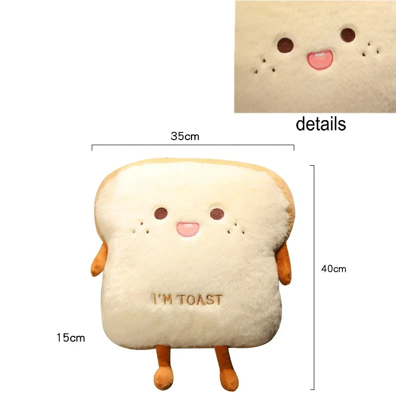 Plush Toast Bread Ultra Soft Hand Warmer Pillow