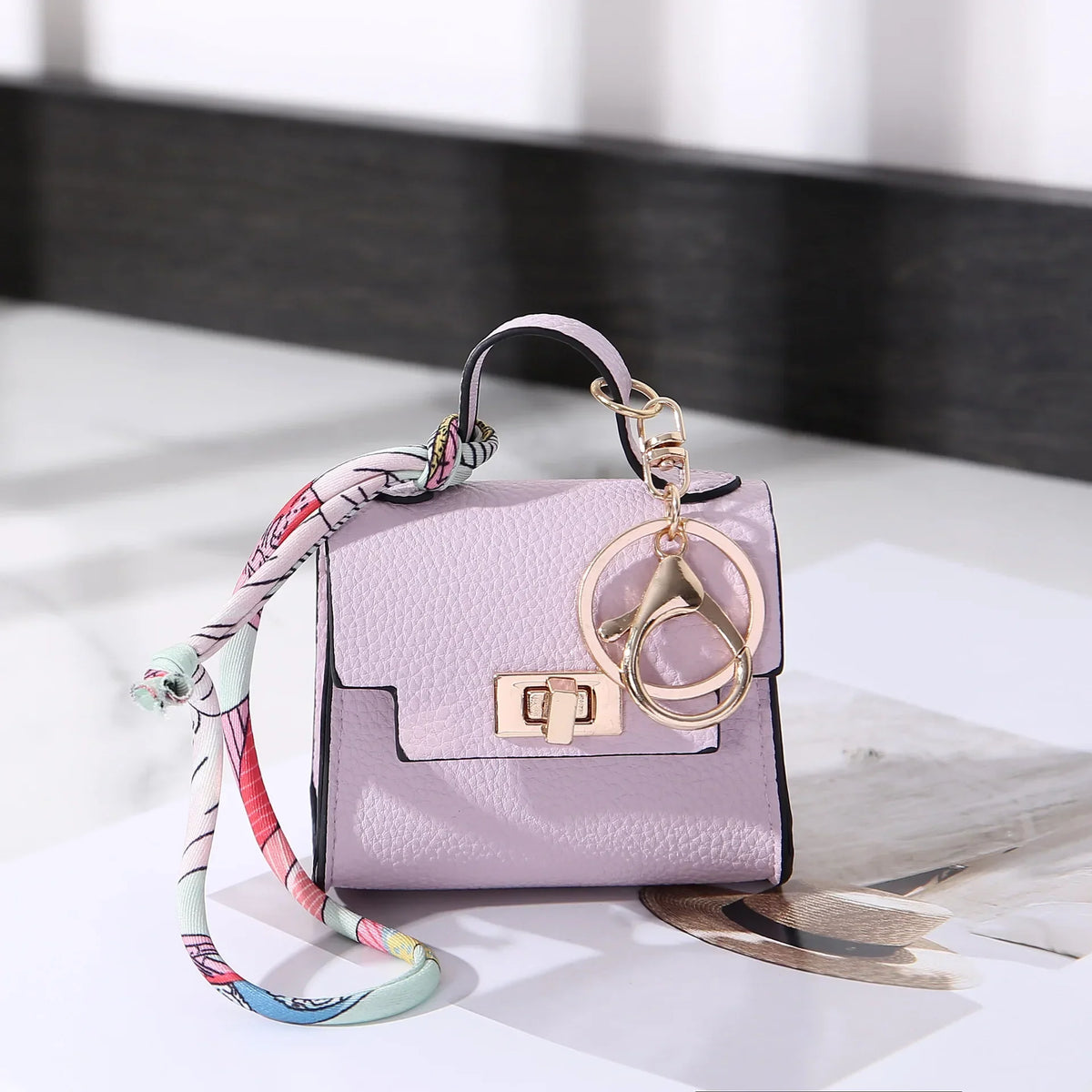 Mini Square Leather Bag Charm — Adorable Accessory, Chic, Stylish, Compact, Versatile