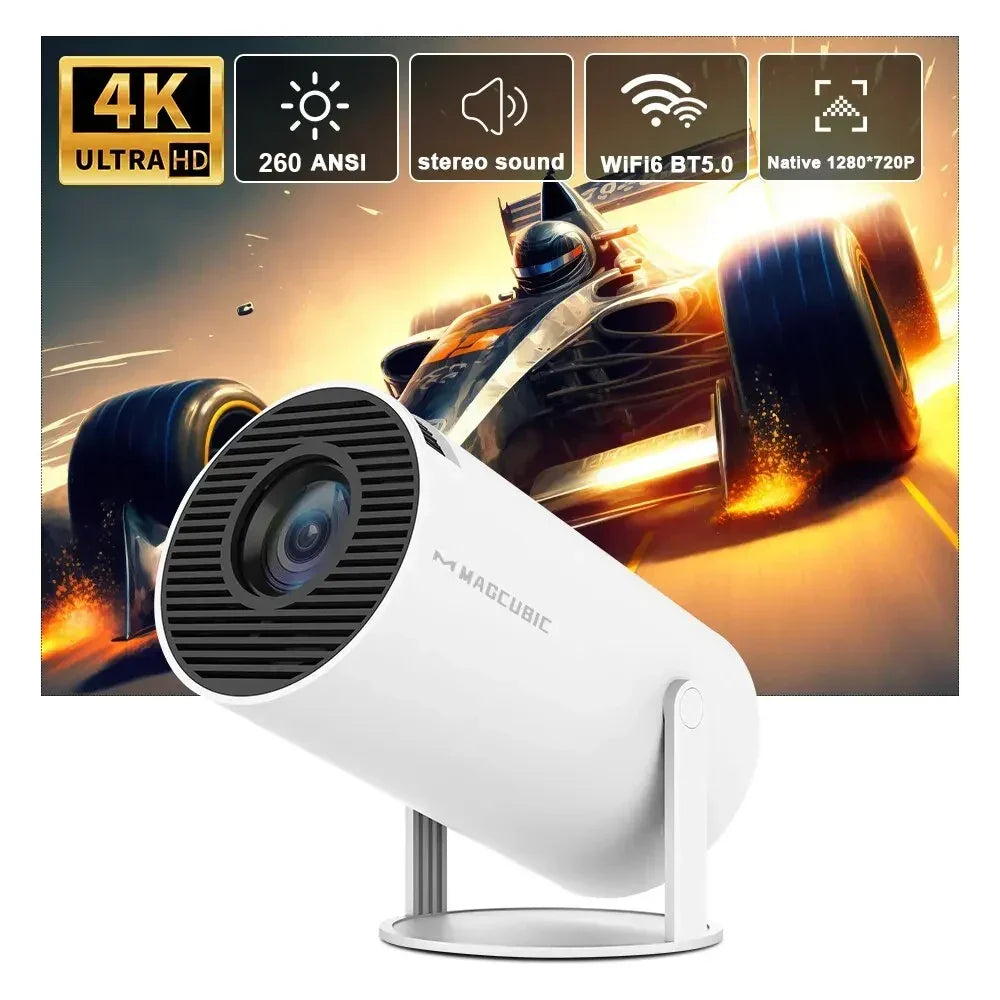 HY300 Pro Smart Mini Projector – Android 11 & 180° Flexible