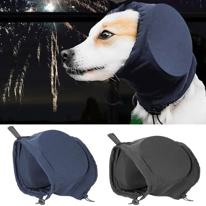 Satsus| Noise-Suppressing Dog Ear Protectors | Comfortable, Breathable Polyester for Fireworks & Thunderstorm Anxiety Relief