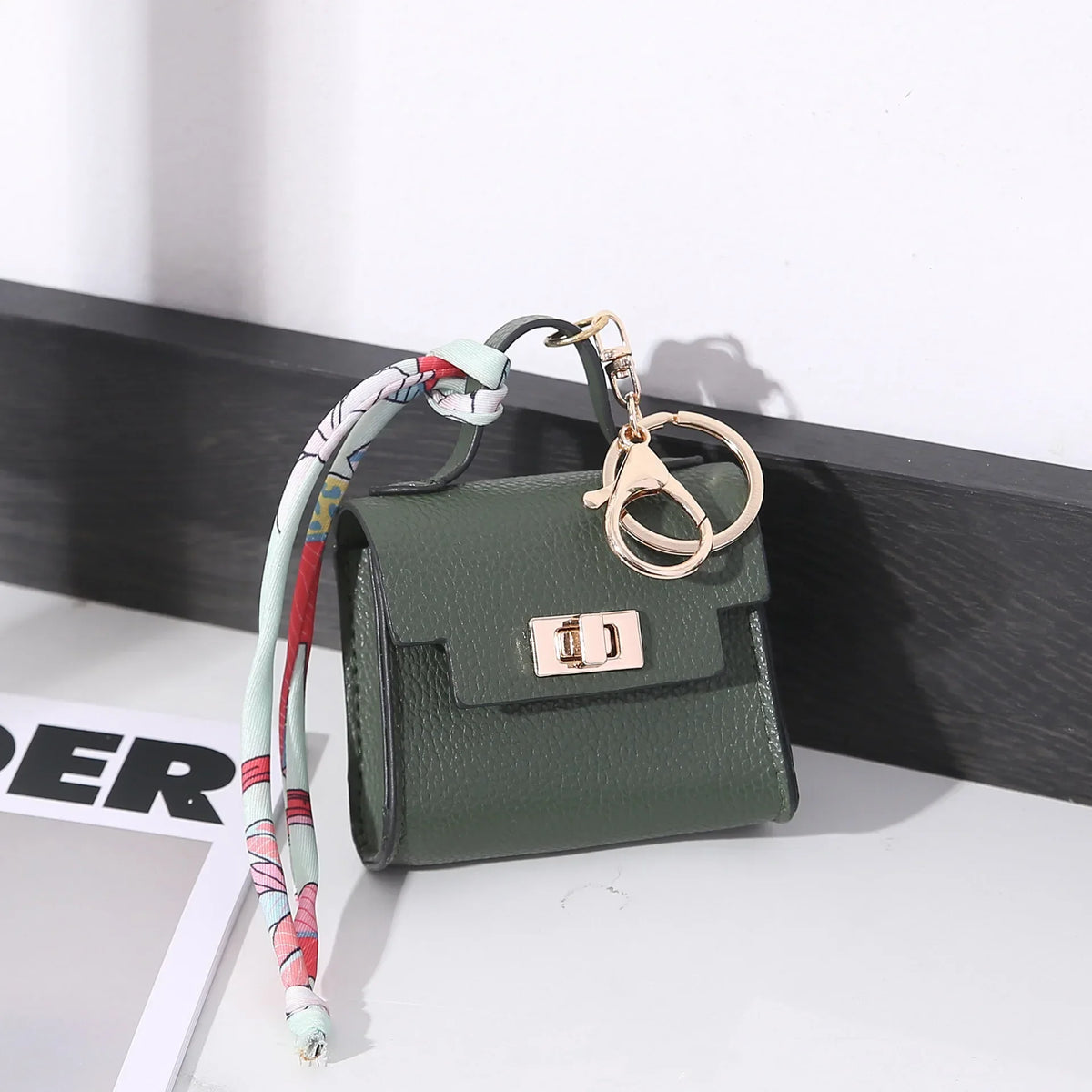 Mini Square Leather Bag Charm — Adorable Accessory, Chic, Stylish, Compact, Versatile