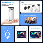 HY300 Pro Smart Mini Projector – Android 11 & 180° Flexible