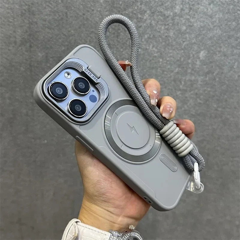 Magnetic Soft Wrist Bracket Lens Cover iPhone Case