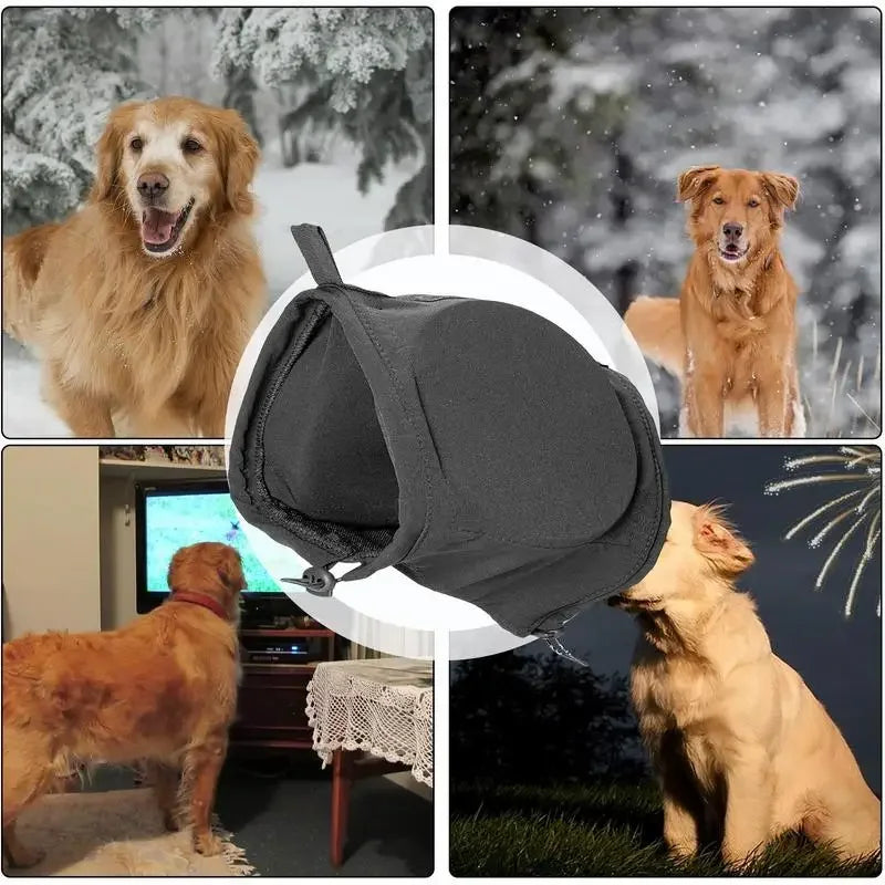 Satsus| Noise-Suppressing Dog Ear Protectors | Comfortable, Breathable Polyester for Fireworks & Thunderstorm Anxiety Relief