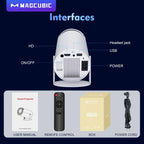 HY300 Pro Smart Mini Projector – Android 11 & 180° Flexible