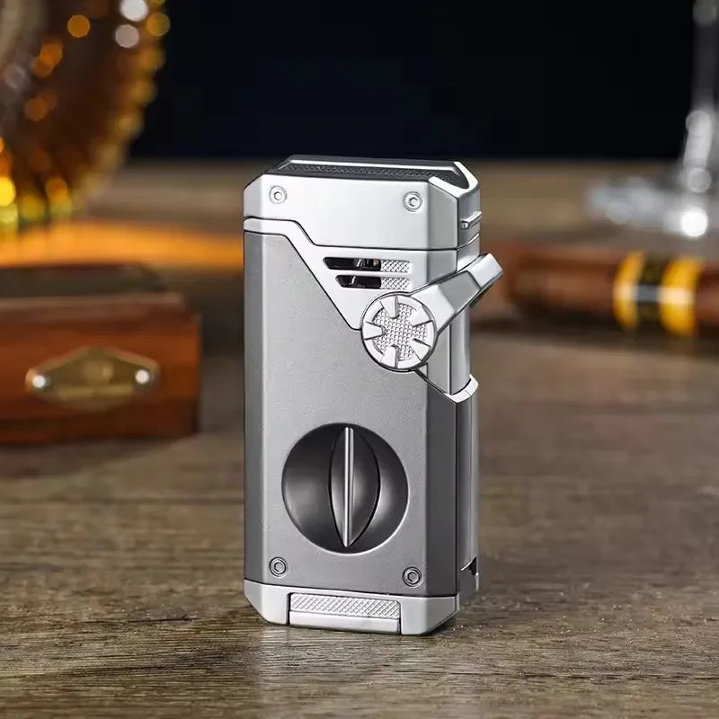 Deep Blue Quad Flame Refillable Torch Lighter