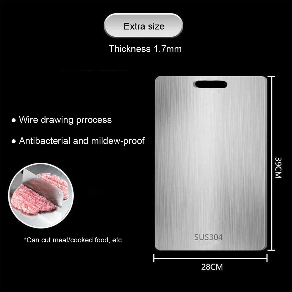 Stainless Steel Chopping Board — Heavy Duty, Professional Grade, Food Safe, Easy Clean, Durable, Rust Resistant