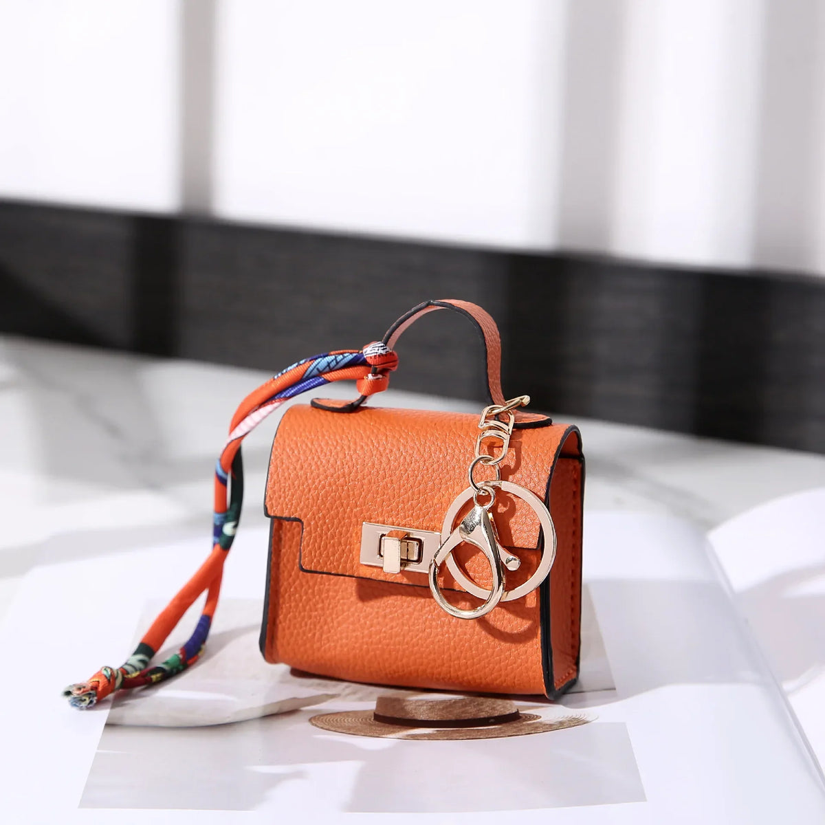 Mini Square Leather Bag Charm — Adorable Accessory, Chic, Stylish, Compact, Versatile