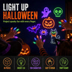 Halloween LED Finger Projector Rings – 20-Piece Party Set