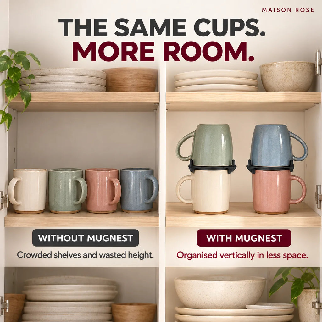 MugNest – Adjustable Cup Stacking Organizer