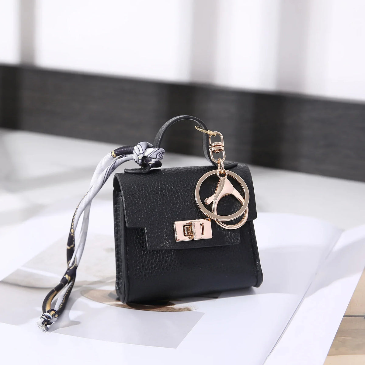 Mini Square Leather Bag Charm — Adorable Accessory, Chic, Stylish, Compact, Versatile