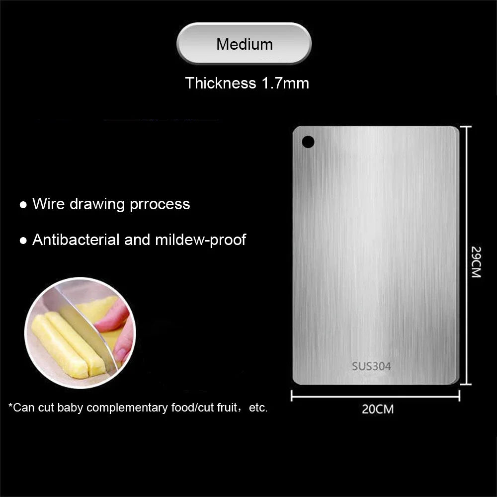 Stainless Steel Chopping Board — Heavy Duty, Professional Grade, Food Safe, Easy Clean, Durable, Rust Resistant