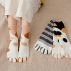 Plush Winter Cute Cat Paws Sock