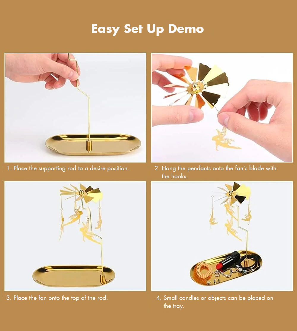 Rotary Spinning Tea Light Candle Holder